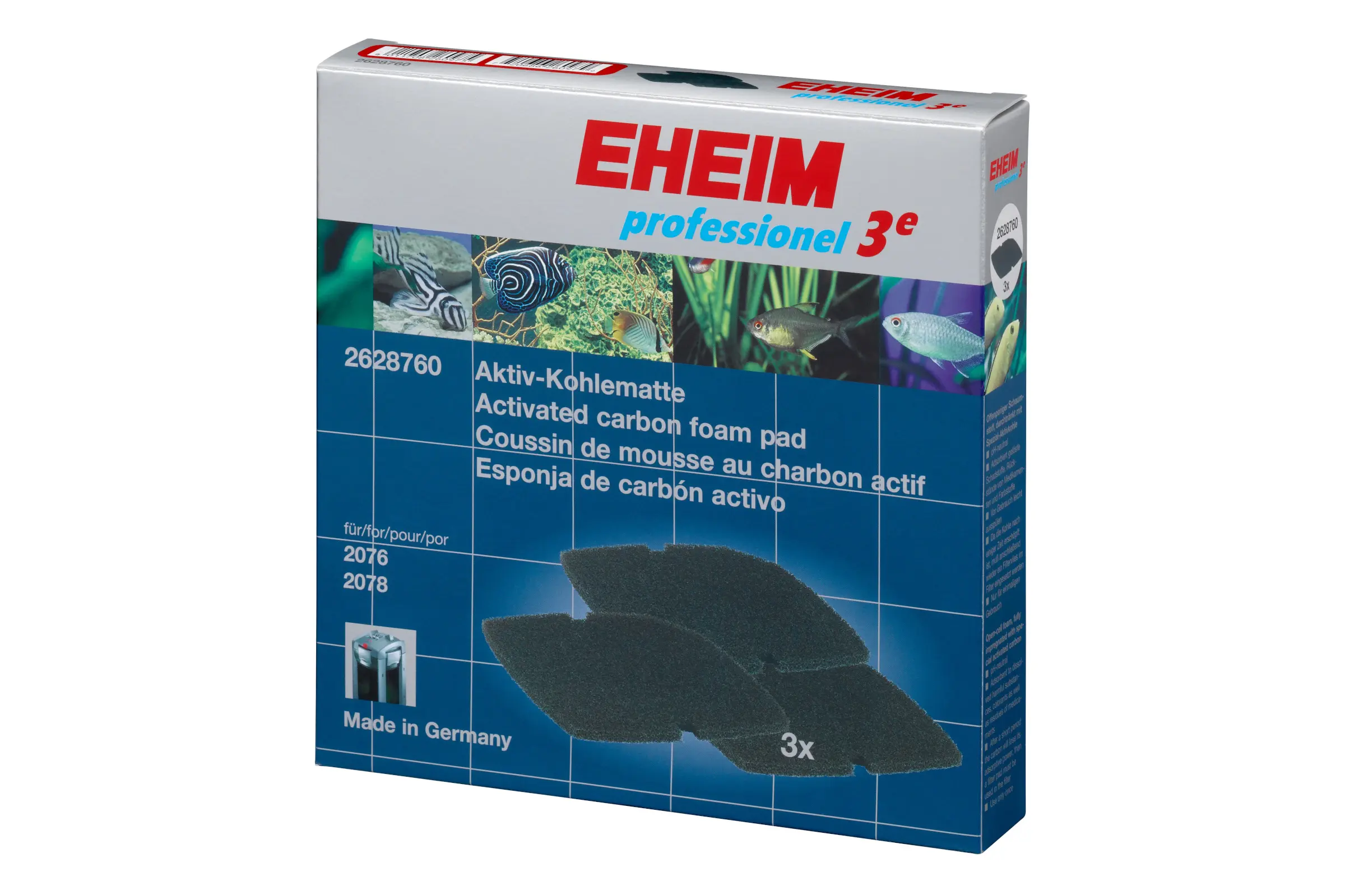 Eheim mousse au charbon actif pour professionel 3e/5e 450 & 700, 3 pièces