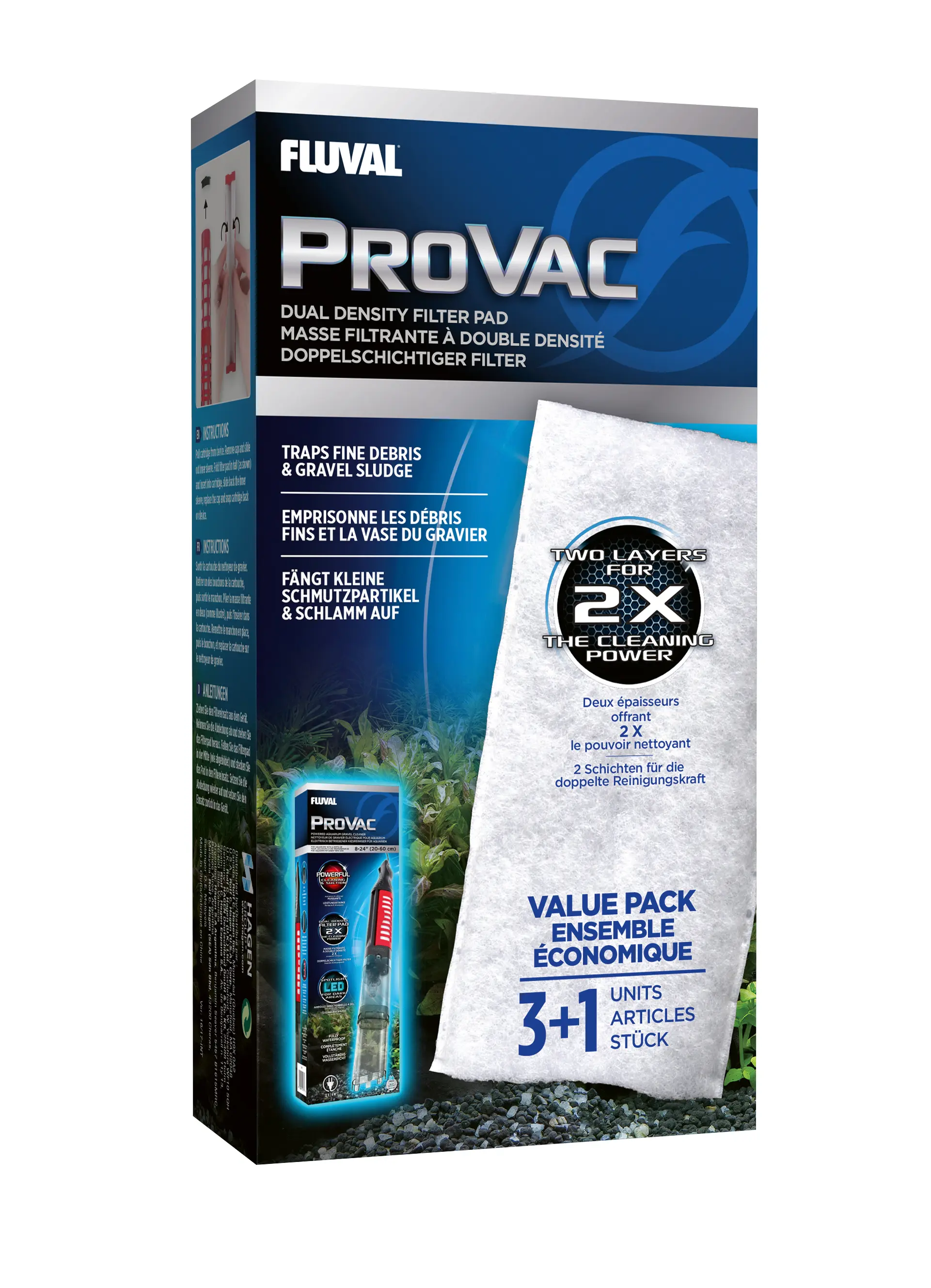 Cartouche filtrante de rechange Fluval Pro Vac 4 unités