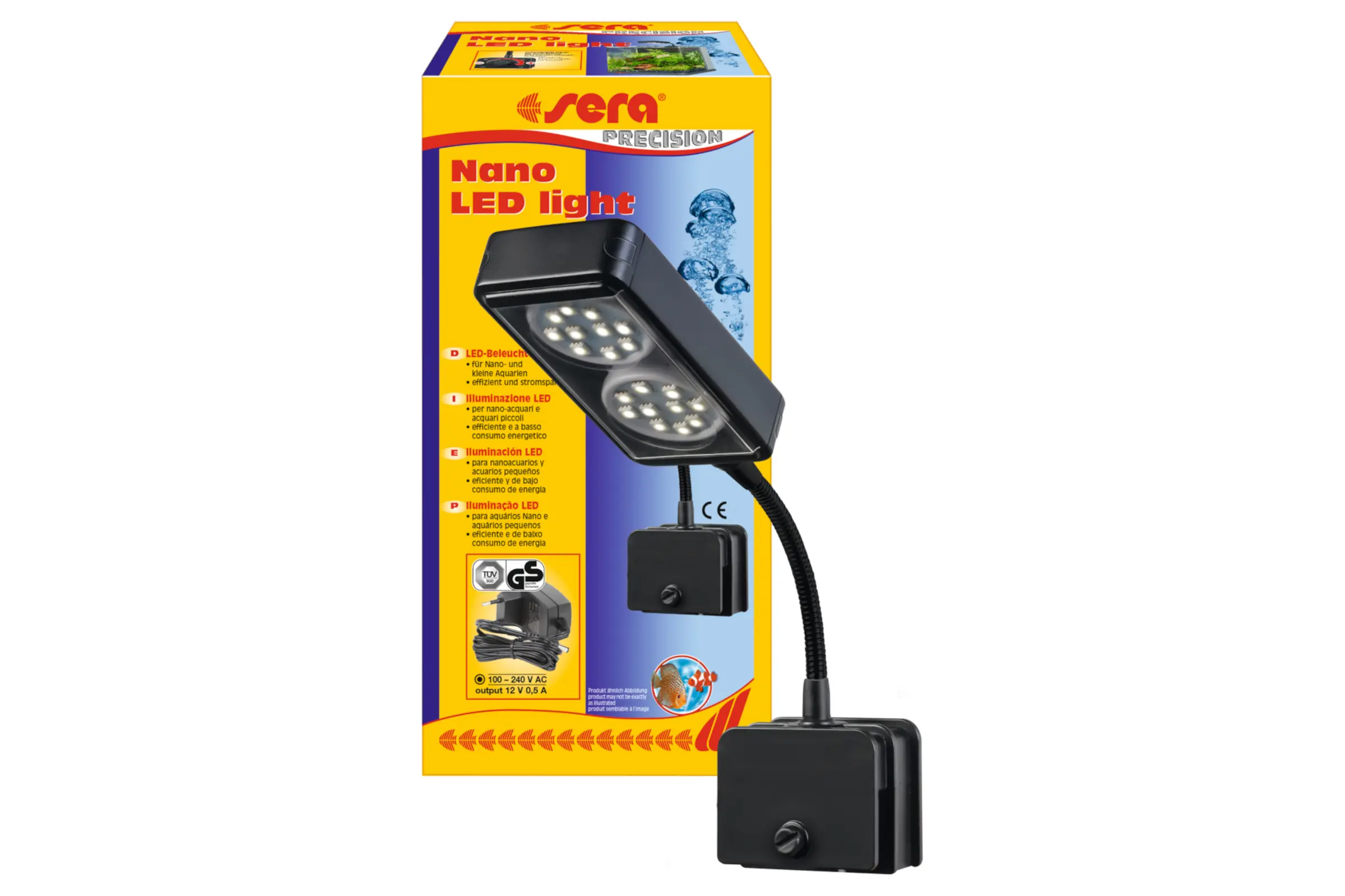 Sera nano LED light 3×2 W, mini-lampe à pince