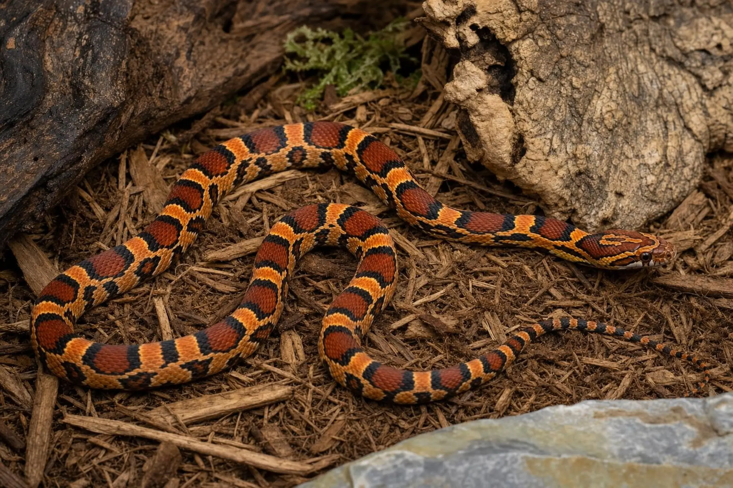 Serpent des blés Abbott-Okeetee, Pantherophis guttatus