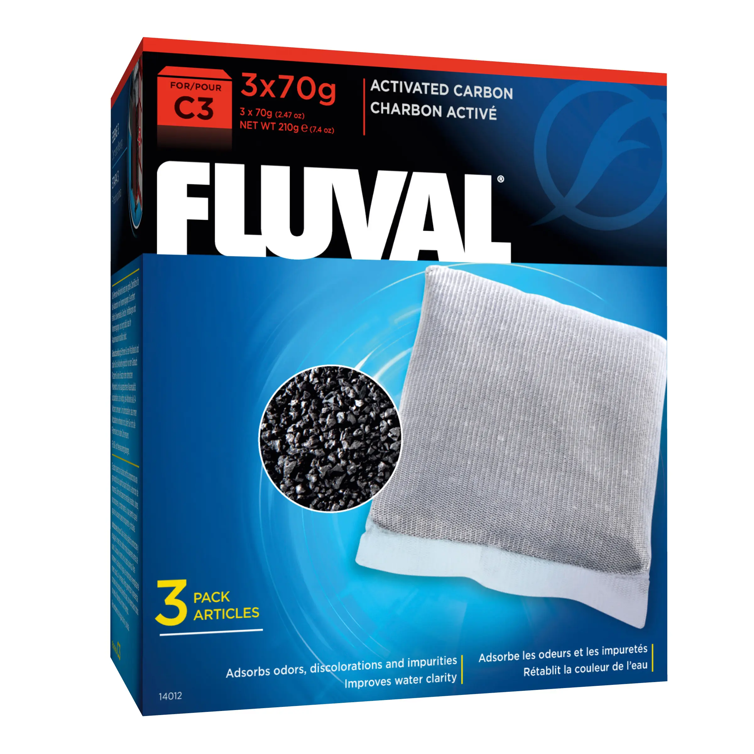 Cartouche de charbon Fluval C3 3x70 g