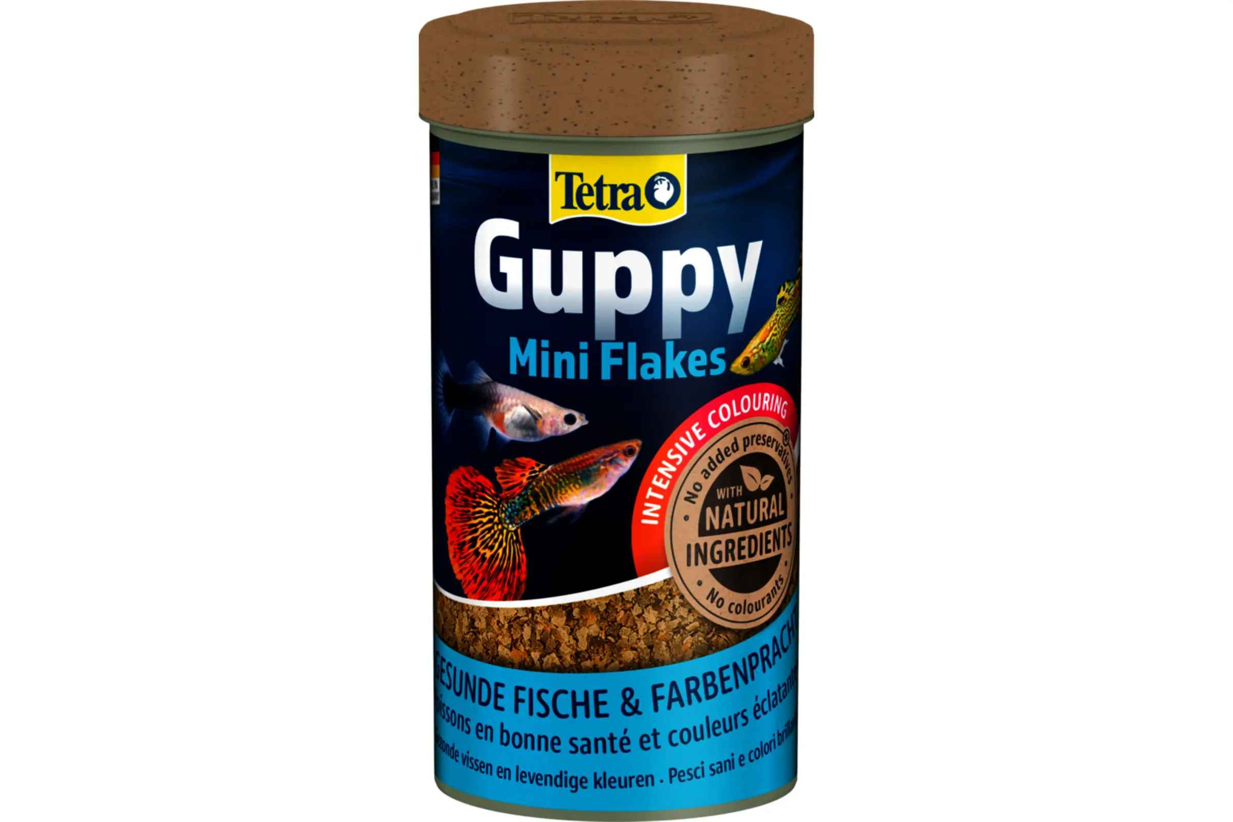 Tetra Guppy Mini Flakes, flocons d’aliment principal, en 100 et 250 ml