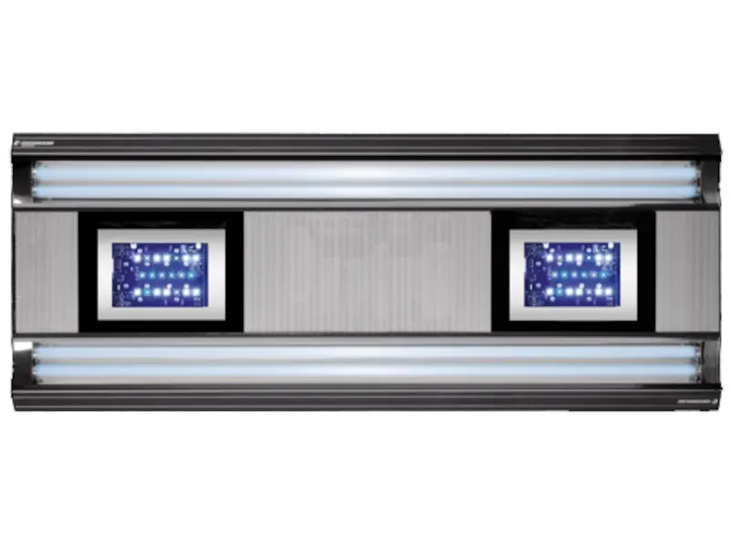 Leuchtpanel mit zwei Röhren und zwei LED-Feldern
