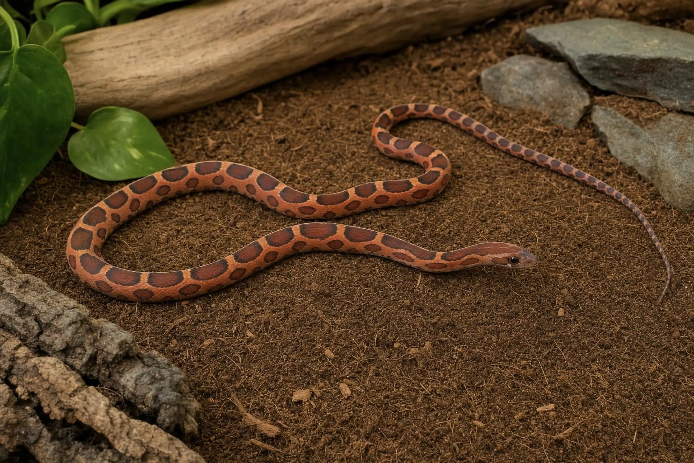 Serpent des blés Hypo Okeetee « Scaleless », Pantherophis guttatus