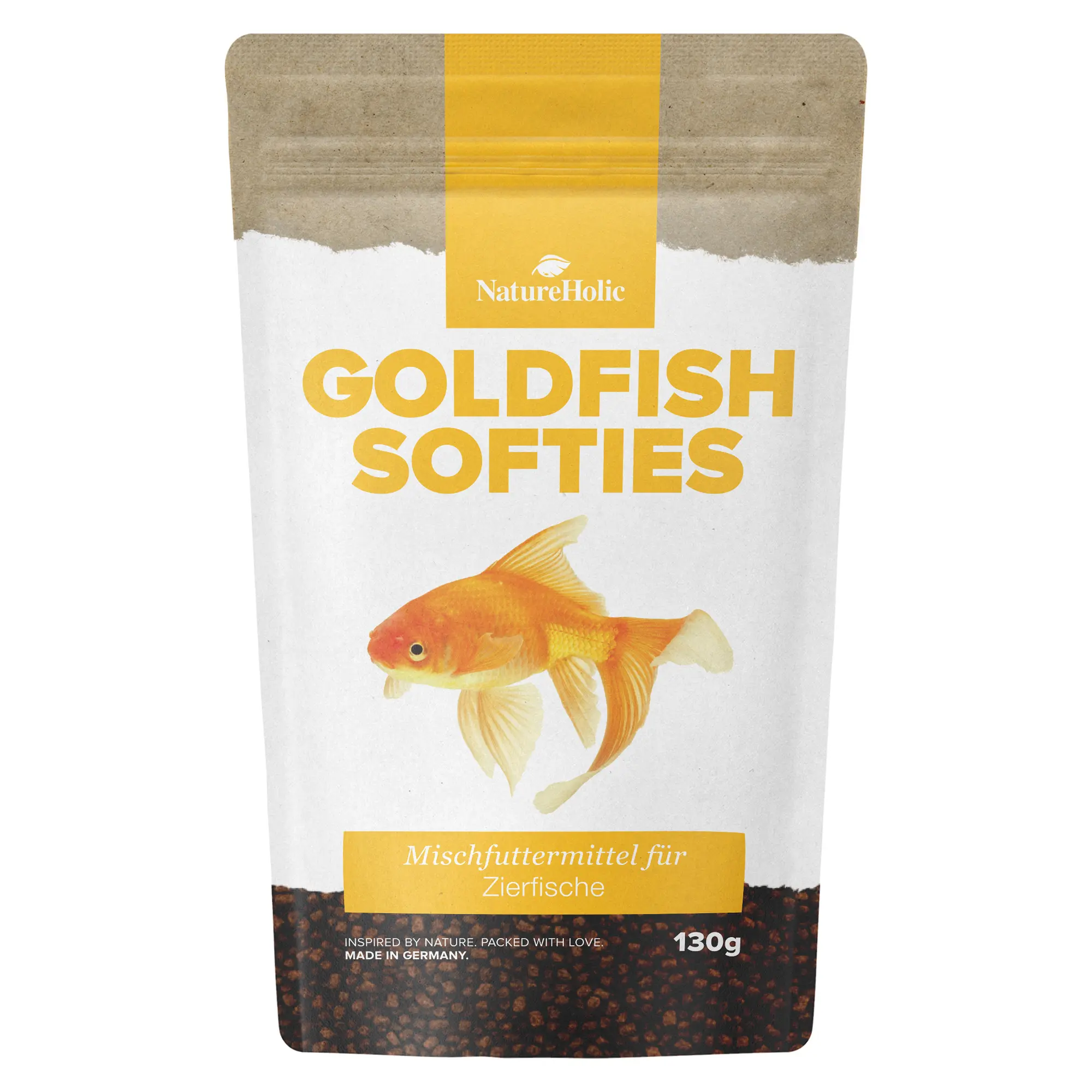Packung NatureHolic Goldfish Softies Zierfischfutter 130g