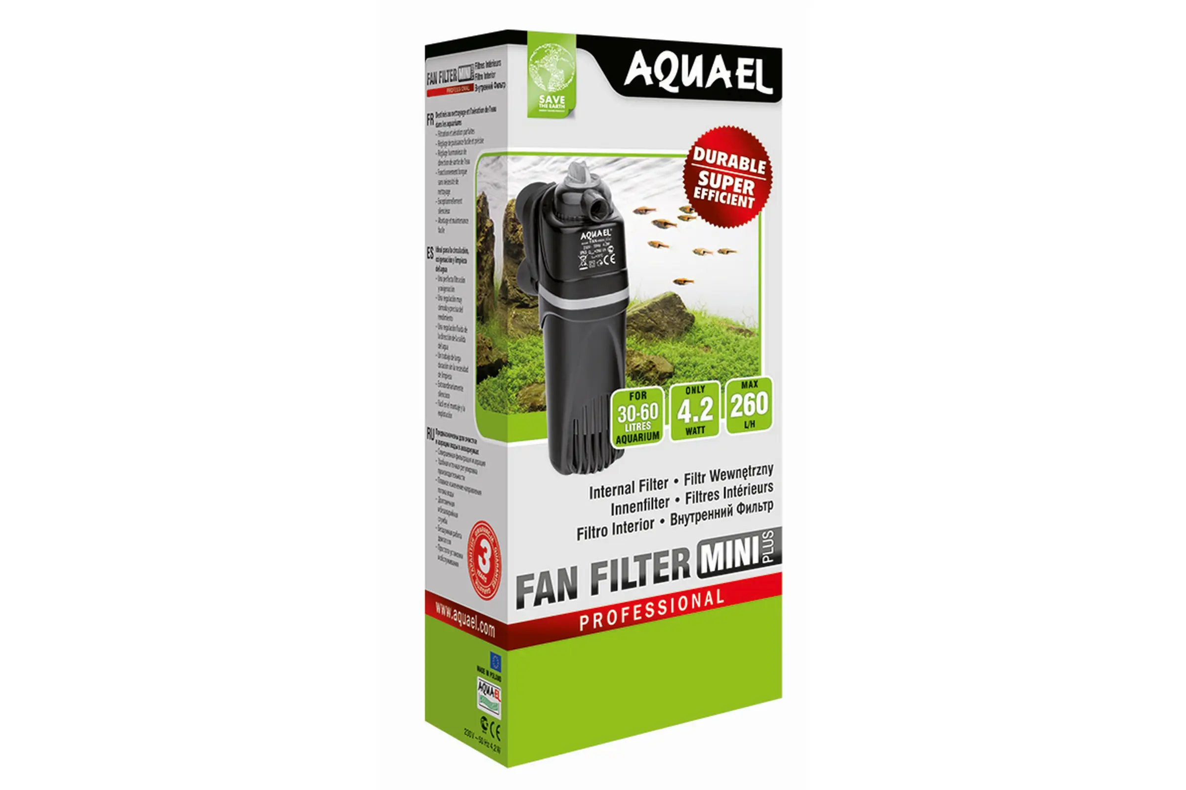 Aquael Filtre FAN Mini Plus, filtre intérieur pour aquarium