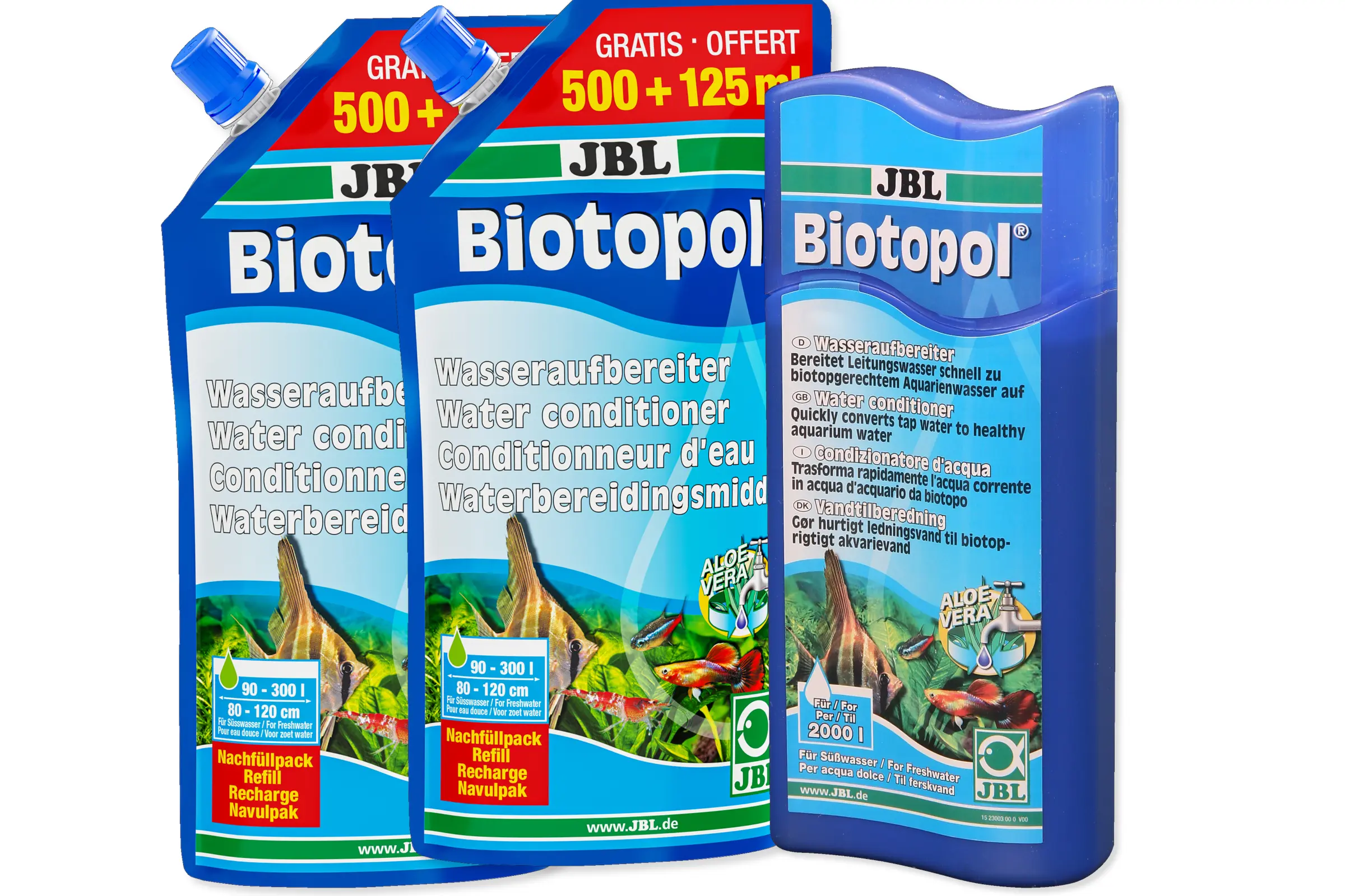 JBL Biotopol Set combiné : 500 ml + pack de recharge 2×625 ml